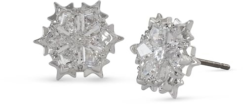 Swarovski Clous d'oreilles Magic, Flocon de neige, Blanches, Métal rhodié
