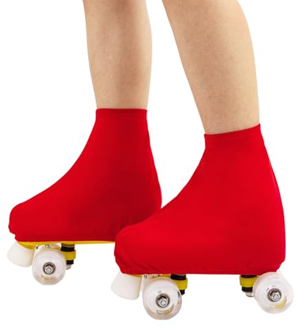 Skates Cover,Rollschuhe und Schlittschuhe Überzieher,Überziehsocke für Rollschuhe,Schlittschuhe Schoner,Schutz für Roller Inline Skates,Eislaufschuhe,Schützen für Eiskunstlauf,Eislaufen (Rot, L)