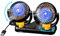 Exsivemy Auto Ventilator, USB Ventilator, 360 ° Drehbarer Doppelköpfiger Ventilator, 2 Geschwindigkeiten Doppellüfter, Autolüfter, Auto Kfz Lüfter für LKW Van SUV RV (gelb)
