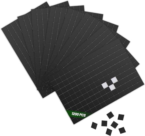 1200 Piezas Cuadrados Magnéticos Autoadhesivos - 1x1cm, Imanes Cuadrados con Adhesivo, Imanes Autoadhesivos para Fotos, Manualidades, Pósters, Nevera y Pizarra Blanca