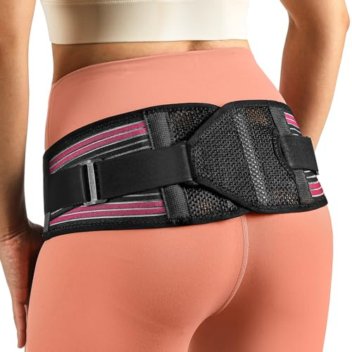 Fitomo X-Shape Hip Brace - SI Joint & Sacroiliac Support Belt for Sciatica Pain Relief, Postpartum Recovery, Pelvic Stabilization - Breathable Two-Panel Design with 4 Silicone strips (Adjustable, XL)