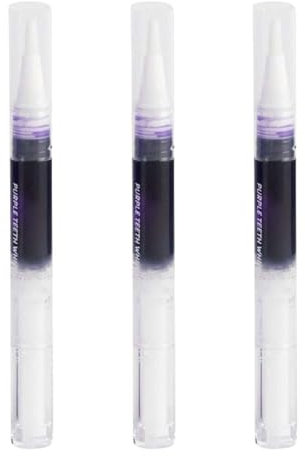 Stylo blanchissant dentaire violet – Élimination sûre et rapide des taches dentaires, agent de blanchiment pour dents, gel blanchissant dentaire violet – Lot de 3 pièces