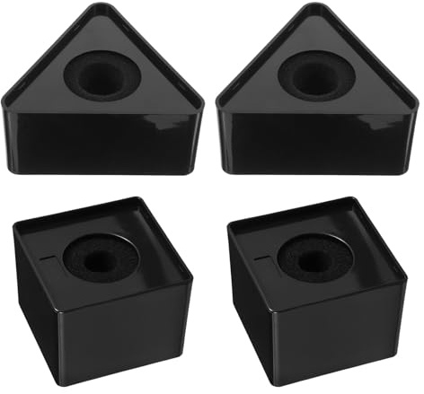 4pcs Microphone Flag Station Triangle Square Abs Black | Handheld Interview Logo Marker, Stable Design for Recordings, Professional Branding Profile
