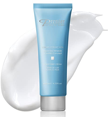 Premier Dead Sea Luxury Foot Cream treatment for dry cracked Skin, Smooth and Soften Dry, rough, Cracked Itchy Skin for Healthy Feet, light and quick absorbing. 4.2 fl.oz