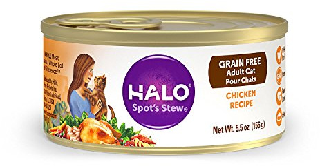 Halo Grain Free Soft Pate, Adult Cat Wet Food, Chicken in Broth Recipe, 5.5 oz, Case of 12