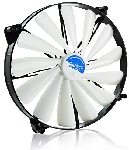 AABCOOLING Super Silent Fan 20 - Leise und Efizient 200mm Groß Gehäuselüfter mit 4 Anti-Vibration-Pads - Ventilator Leise, Lüfter, Kühlung, Wentilator, 14,9 dB, 193 m3/h