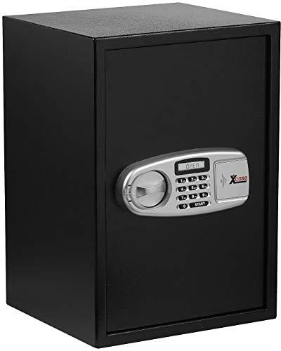 Xcase Tresore: Großer-Stahlsafe mit digitalem Code-Schloss und LCD-Display, 50 Liter (Wandtresor, Wandsafe, Schlüsseltresor)