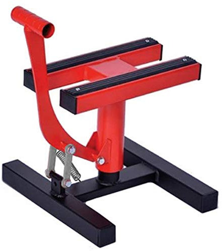 Cruizer - Cavalletto centrale alza moto Rosso cross enduro motard per manutenzione, portata massima 200 Kg