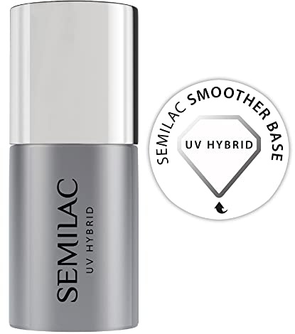 Semilac UV Gel Nail Base Coat To Smooth Nail Ridges With Gel Nail Polish. Protects & Nourishes Nails & Adheres Well. Soak Off Formula. Perfect for Manicure & Pedicure 7ml