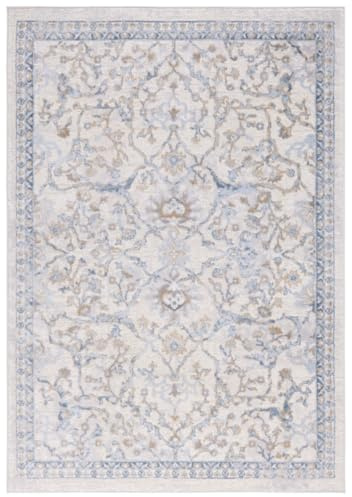 SAFAVIEH Tapis Traditionnel pour Salon, Salle à Manger, Chambre à Coucher - Palma Collection, Poils Courts, Beige et Bleu Clair, 122 X 183 cm