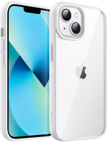 JETech Hülle für iPhone 13 6,1-Zoll, Stoßfestes Handy Stoßfänger Schutzhülle, Solid Farbe Matt TPU Rahmen, Anti-Kratzer Transparent Rückseite (Polarstern)