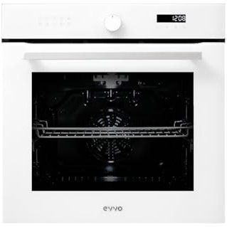 EVVO Horno con Ventilador - Eficiencia A, 81 L de Capacidad, Función Airfryer, 10 Programas, Temporizador, Display Digital, Control Táctil, Guía telescópica, Modelo: H25 (Blanco)