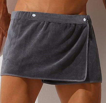 Set Saunakilt und Handtuch für Herren Saunakilt Herren Verstellbar Saunahandtuch Duschtuch mit Druckknöpfe Große Schnelltrockend Saunatuch Saunarock Saunasarong mit Taschen