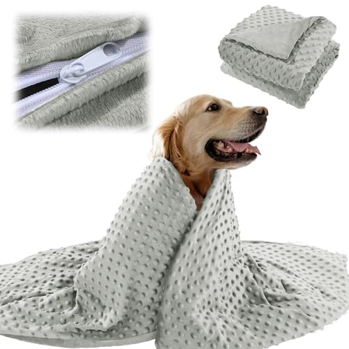 BALAPET Soft Weighted Blanket for Dogs,Thunder Blanket for Dogs Anxiety,Relaxation and Calming,Dog Weighted Blanket with Washable Cover Perfect for Thunderstorm,Firework,Separation and Camping(S)