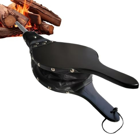 Generisch Fuelle para estufa de leña, fuelle de hoguera, boquilla de soplador de chimenea, bomba de fuelle manual, fuelle portátil para exteriores con correa para barbacoa de camping y picnic