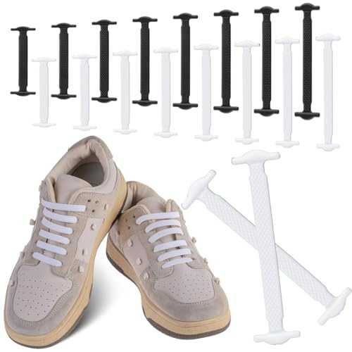 COYUN 2 pares de cordones elásticos de silicona, para niños y adultos, sin atar, cordones sin atar, banda elástica plana impermeable para zapatos deportivos, zapatillas de correr y zapatos casuales