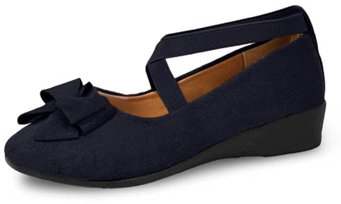 Generisch 2026 Couleur Unie Sangle Élastique Chaussures Décontractées Un Pied Étrier Chaussures Confortables Chaussures Femmes Classique Nylon, bleu foncé, 40 EU