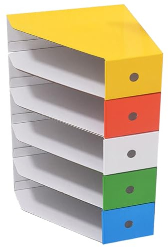 Zerodeko Estante organizador de documentos para oficina, soporte de archivos colorido, estantería multifuncional para escritorio, almacenamiento compacto y práctico para libros y papeles