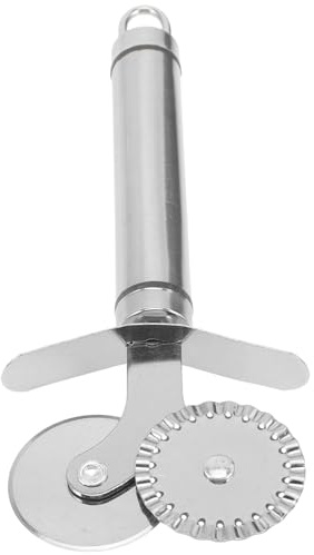Hoement Tagliapizza a Doppio Rullo in Acciaio Manico Ergonomico Set 4 Pezzi Rotella per Pizza e Tagliapasta per Cucina e Cottura al Forno
