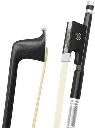 Archet De Violon Pour Pratique Archet De Violon 4/4 Composite En Fibre De Carbone Crin De Cheval Ébène Fil D'argent Accessoires