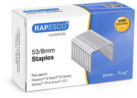 Rapesco 0750 Typ 53/8 mm Verzinkte Heftklammern, 5000 Stück