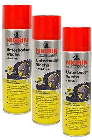 NIGRIN 3X 74063 Performance Unterboden-Wachs, farblos 500 ml