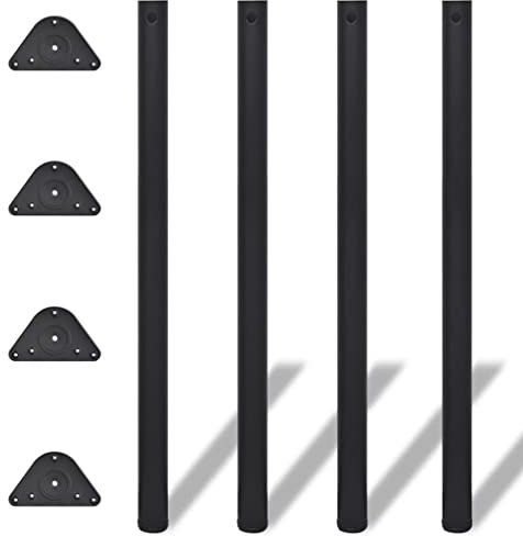 vidaXL 4X 60mm Tischbein Tischbeine Tischfüße Möbelfuß Stützfuß schwraz 110cm