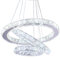 Dixun LED Chandeliers Modern Ceiling Light Fixture 3 Rings Adjustable Stainless Steel Pendant Light Chandelier for Bedrooms Living Room (Cool White)