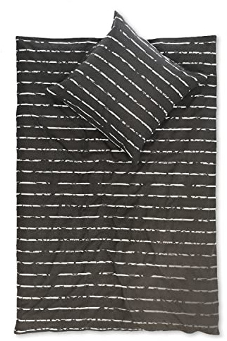 jilda-tex bi sängkläder moderna ränder 135 x 200 cm + 80 x 80 cm 100 % bomull finbiberäddsbyxor ädla flanell
