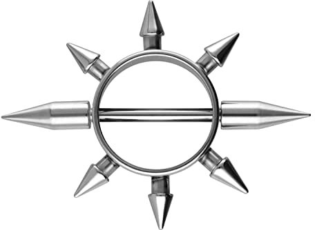 PIERCINGLINE Chirurgenstahl Nippelring SPITZEN Nippelpiercing Brustwarzenpiercing Silberfarben 12 mm