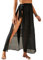 Jarseila Damen Sarong Lang Strandkleider Pareo für den Strand Cover Up Badeanzug Vertuschung Chiffon Wickelröcke 2025 Sommer #A-Schwarz