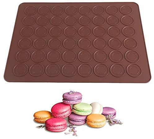 Flliberté Tappetino da Forno per Macaron, Tappetino in Silicone per Macaron 48 Tappetino da Forno Biscotti antiaderente per Pasticceria