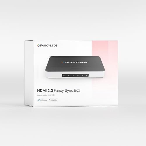 Fancy Sync Box - Caja de sincronización de retroiluminación de TV ambiental, HDMI 2.0, todos los tamaños de TV (56 a 65 pulgadas)