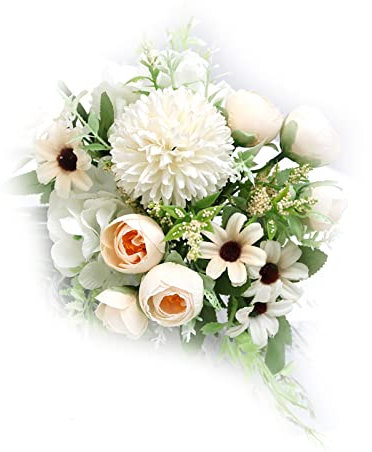 Tnfeeon Palla di Fiori Finti, Palla di Fiori di Simulazione di Lunga Durata per la Fotografia (Champagne)