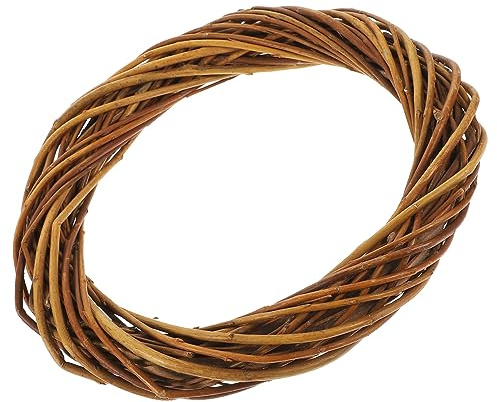 TOPPERFUN Couronne en Osier Ronde 20 Cm, Anneau en Rotin Naturel, Matériau Osier Non Écorcé, pour Bricolage Couronnes De Noël, Décoration Intérieure,
