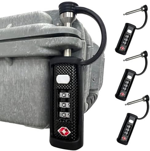 Gun Case Locks 4 Pack TSA Approved, Heavy Duty Locks for Gun Case, Cut-Proof Case Padlocks for Pistols and Rifles,Tactical Gun Lock Hard Pistol Cases Firearm Travel Lock Ammo Boxes (Black-4 Pack)