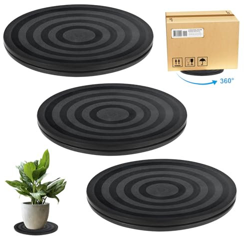 3 Pezzi Base Girevole, 20CM Piatto Girevole di 360 °, Piatto Rotante Girevole Base Multiuso, con Cuscinetti Sfera Supporto Base Girevole, per TV Gadget Piante Bonsai
