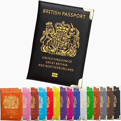 HITHIKA British Passport Holder | UK Passport Wallet | Non EU | PU Leather (Black)