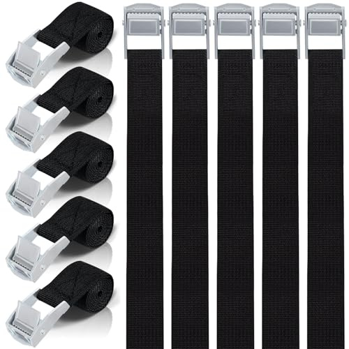 Cinghie di Tensione con Cricchetto 0.35M, 10 Pezzi Cinghie a Cricchetto, Cinghie di Fissaggio con Chiusura, Carico 250 kg, Cinghie di Ancoraggio per Kayak, Tavola da Surf, Canoa, Bici, Moto
