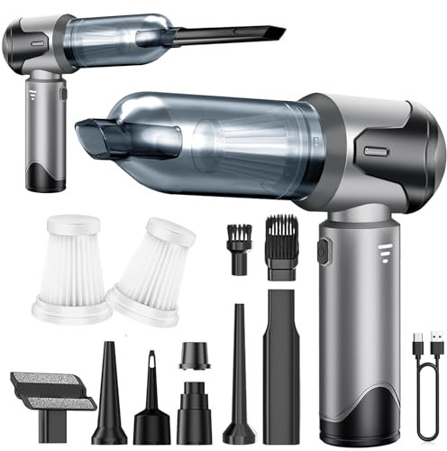 NXPZ Aspiradora de Mano, 15000Pa Aspiradora de Mano Inalámbrica, 3 en 1 Recargable Portátil Ligera, Mini Aspiradora 3 Velocidades, para Coche, Oficina, Hogar, Cocina y Pelo de Mascotas