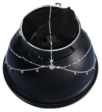 GORGECRAFT Bandeau à Strass Style Bohème en Alliage Argenté avec Pendentifs Chaîne Scintillante pour Cheveux Idéal pour un Mariage un Bal un Festival une Fête une Mariée Ou une Demoiselle D'Honneur