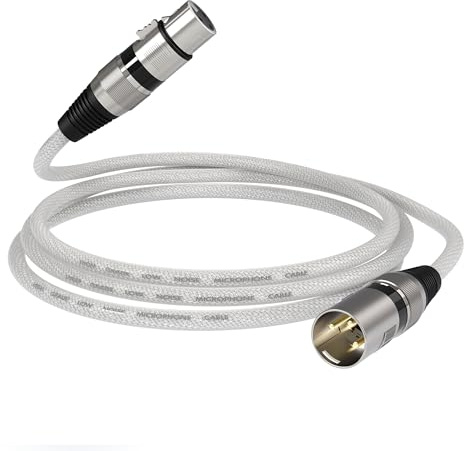 talomen XLR 2 m – Conexión de Audio Balanceada de 3 Pines Macho-Hembra para Micrófono, Mesa de Mezclas e Interfaz de Audio – Línea Profesional de Uso en Estudio y Podcast