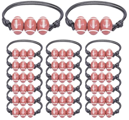 20 PCS braccialetti da Rugby, braccialetti dell'amicizia per bambini, braccialetti regolabili per feste sportive, braccialetti per bambini regali per feste di compleanno, gadget Rugby (Rugby)