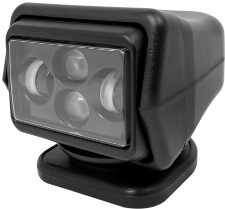 Faro di ricerca telecomandato, 60 W, faro di ricerca a LED, testa girevole a 360°, adatto per barche, fuoristrada, camion, moto, veicoli tecnici