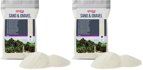 Amtra - Sabbia Bianca Sottile per acquariofilia 0,1-0,3 mm, 5 kg (Confezione da 2)