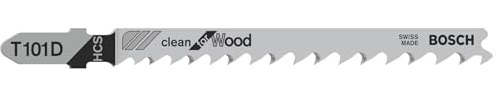 Bosch 100x T 101 D Clean for Wood Jigsaw Blade (for Softwood, Plywood, Length 100 mm, Professional Accessory Jigsaw)