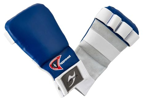 Ju-Sports Handschutz Ju Jutsu Pro - blau, PU & Leder I Hochwertiger Wettkampf Handschoner für Kampfsport mit Klettverschluss I Für Damen, Herren, Jugendliche & Kinder I Größe S