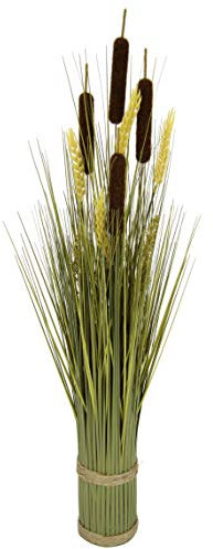 Flair Flower 087718BR Mixed-Grasbund, Polyester, Kunststoff, Bast, Braun, 10 x 10 x 80 cm