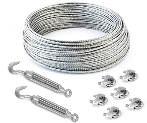 200 m draglina set 4 mm 6 x 7 + FC + 6 st. slingor 5 mm DIN 741 + 2 x SPANNlås M5 HAKEN – ÖSE förzinkat stålrep skogsrep rep rep tråd ståltråd tråd tråd tråd tråd rep klämma anslagsrep Spänningslås spännlås lina nyckel