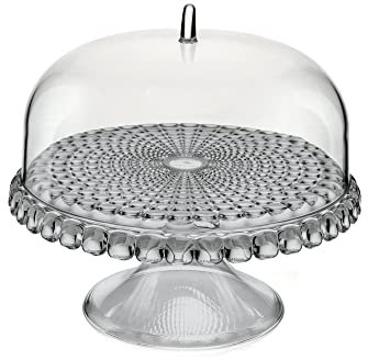 Guzzini - Tiffany, Kleine Tortenplatte Mit Fuß Und Haube - Himmelgrau, Ø30 x h27 cm - 19940192
